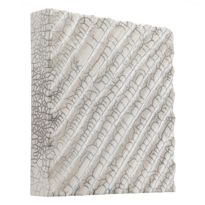 Decoratiune perete, Division, raku ceramica crapata alb, Dims: L. 30 | W. 5 | H. 30  (CM) [3]