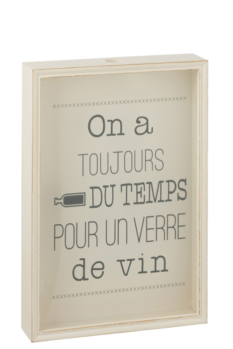 Decoratiune perete, Lemn, Alb, 50x35x8 [1]