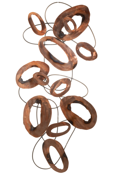 Decoratiune perete, Metal , Maro, 65x136x6 [1]