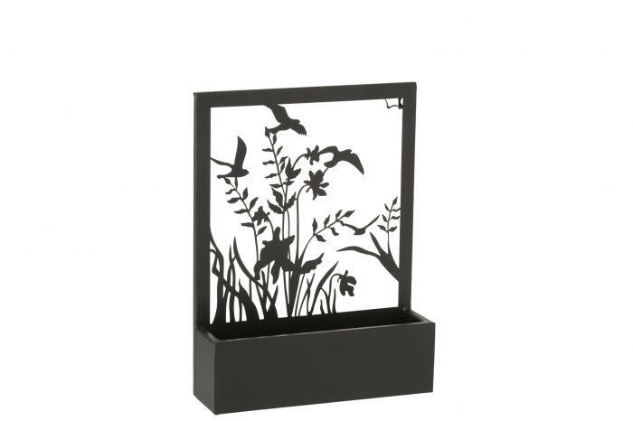 Decoratiune perete, Metal , Negru, 31x8.5x41