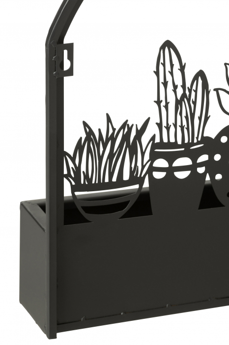 Decoratiune perete, Metal , Negru, 38x11x40 [4]