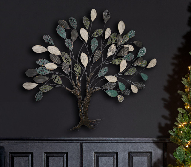 Decoratiune perete, TREE, metal, multicolor, 2X115X102 cm