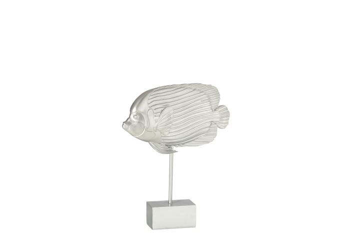 Decoratiune Peste, Compozit, Argintiu, 24.5x6x32 cm [1]