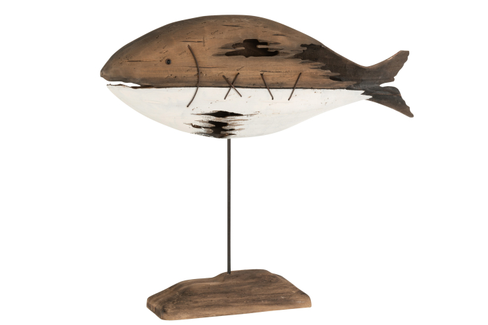 Decoratiune Peste, Lemn, Maro, 58x13x55 cm [1]