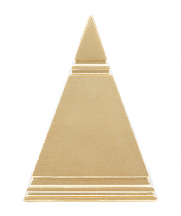Decoratiune Piramid, Rasina, Auriu, 15.5x11.5x11.5 cm [3]