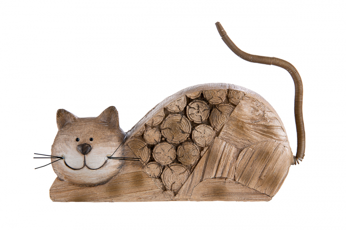 Decoratiune pisica Forest, rasina, maro, 16x4,5x8 cm
