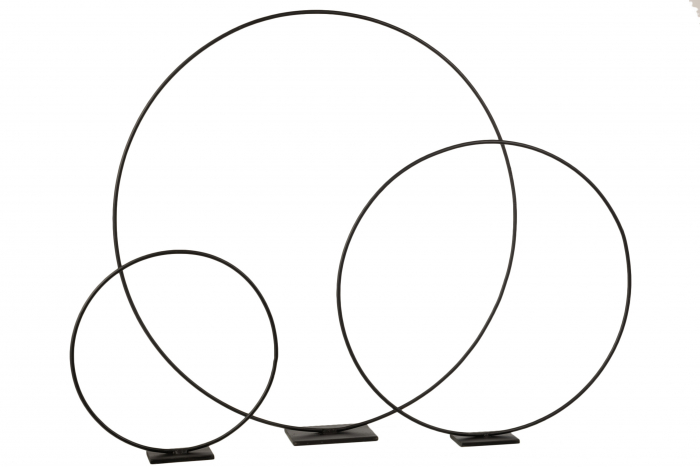 Decoratiune Ring, Metal, Negru, 85x10x85 cm [2]