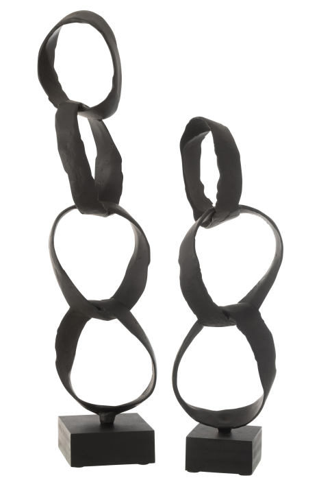 Decoratiune rings, Aluminiu, Negru, 14x12.5x66.5 [2]