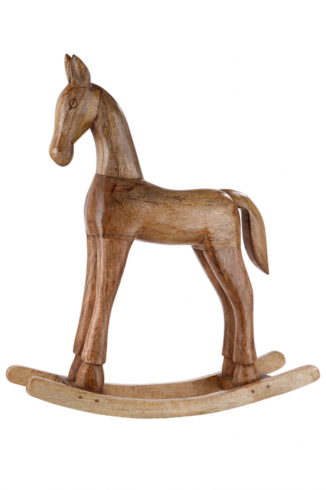 Decoratiune ROCKING HORSE, lemn mango, 54x14.5x60 cm