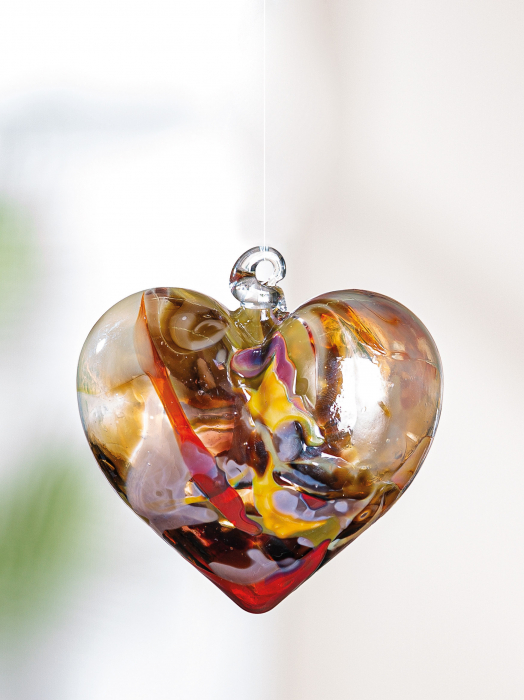 Decoratiune Roslin, sticla, multicolor, 10x10x5 cm