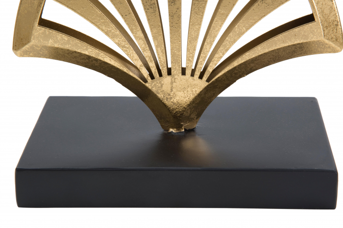 Decoratiune Sculpture Leaf, Fier, Auriu/Negru, 44x10x23.5 cm [3]