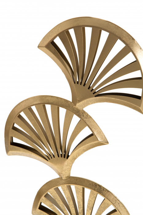 Decoratiune Sculpture Leaf, Fier, Auriu/Negru, 44x10x23.5 cm [4]