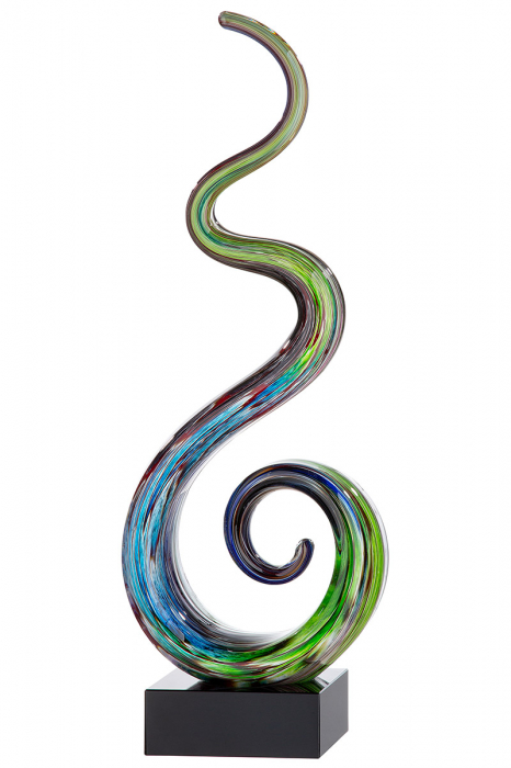 Poza Decoratiune Sculpture, Sticla, Multicolor, 8x11.5x33 cm