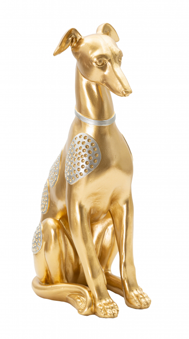 Decoratiune Sit Dog, Rasina, Auriu, 29x19.8x10 cm [6]