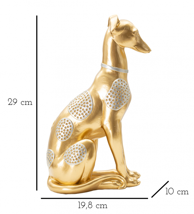 Decoratiune Sit Dog, Rasina, Auriu, 29x19.8x10 cm [5]