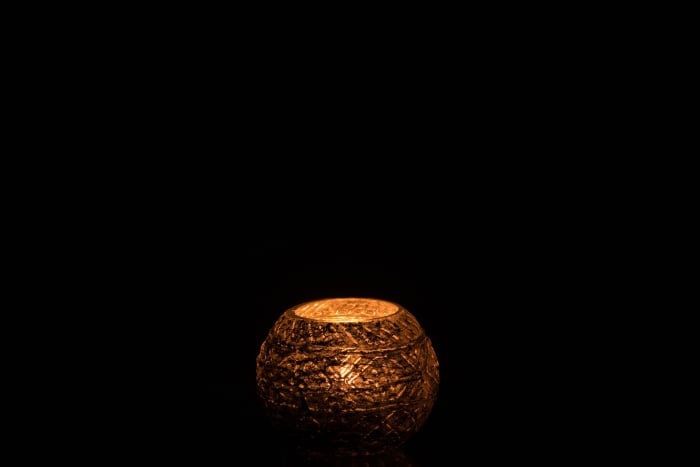 Decoratiune, Sticla, Gri, 10x10x9 [3]