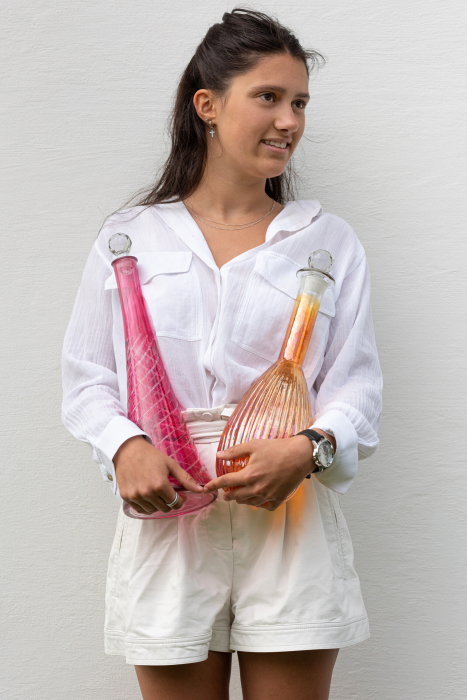 Decoratiune, Sticla, Rosu, 14x14x42 [1]