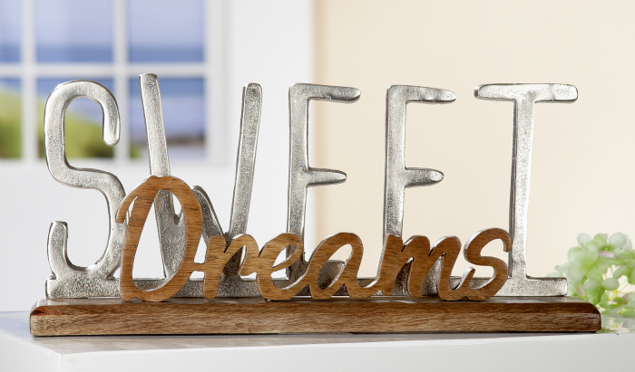 Decoratiune SWEET DREAMS, aluminiu mango, 43x20x7 cm