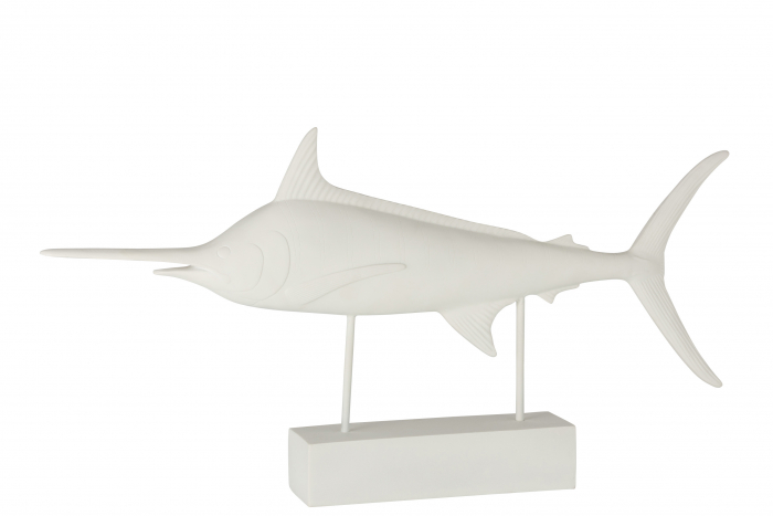 Decoratiune Swordfish, Rasina, Alb, 72x8.5x37.5 cm [2]