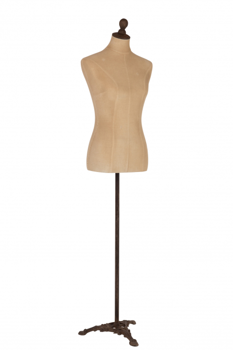 Cuier Mannequin On Stand, Textil Metal, Negru, 38x23x175cm
