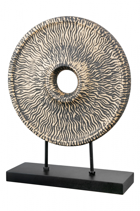 Poza Decoratiune Tigre, Ceramica, Auriu Negru, 7x22x29 cm