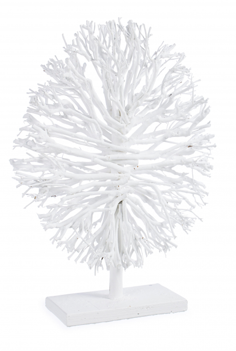 Decoratiune Tree, Lemn, Alb, 30x15x65 cm