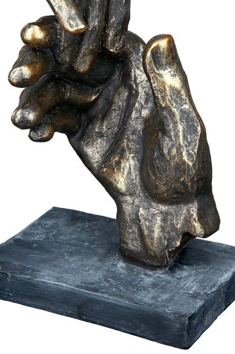 Decoratiune Two hands, Rasina, Bronz/Gri, 13x21x7 cm [3]
