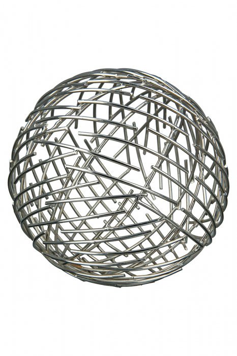 Decoratiune Wires Ball, Fier, Argintiu, 14 cm
