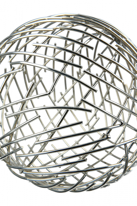 Decoratiune Wires Ball, Fier, Argintiu, 14 cm [2]