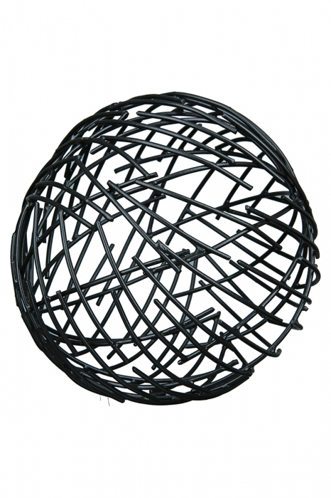 Decoratiune Wires Ball, Fier, Negru, 11 cm