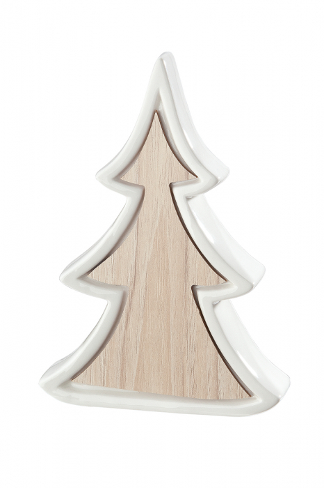 Decoratiune X mas TREE, portelan, 13x3.5x18.5 cm