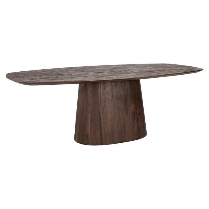 Masa de sufragerie Alix, lemn furniruit, ovala 230 (maro inchis)