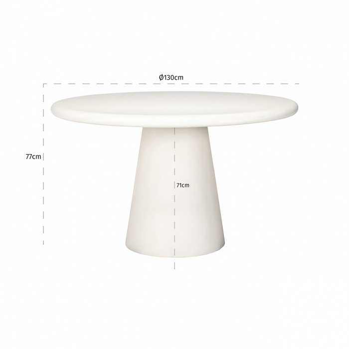 Masa Bloomstone, MDF, Alb, 77x130x130 cm [2]