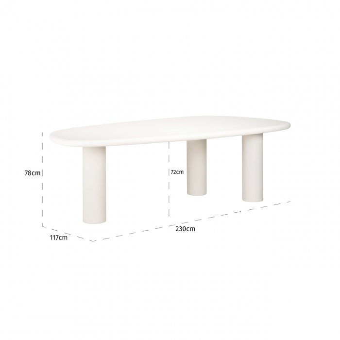Masa Bloomstone, MDF, Alb, 78x230x117 cm [4]