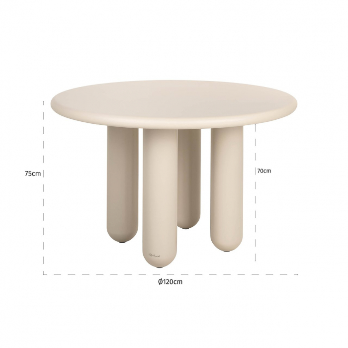 Masă de dining Calma 120Ø (bej), Dims: 75.0 x 120.0 x 120.0 cm [4]