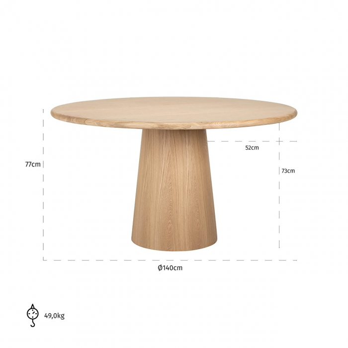 Masa de dining Oakley 140Ø (stejar natur) [3]