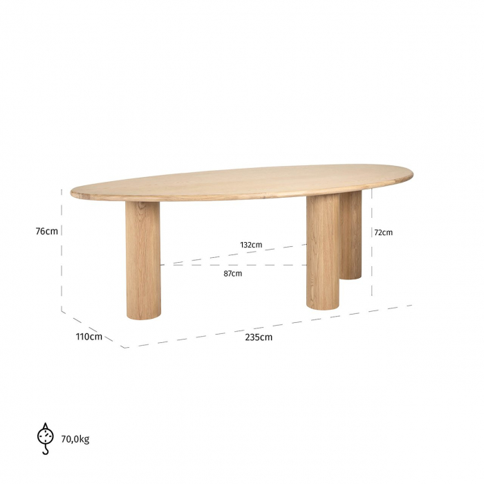 Masa de dining Oakley 235 (stejar natur) [5]