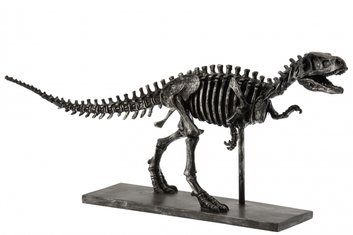 Decoratiune Dinozaur, Compozit, Gri, 56x14.5x27 cm