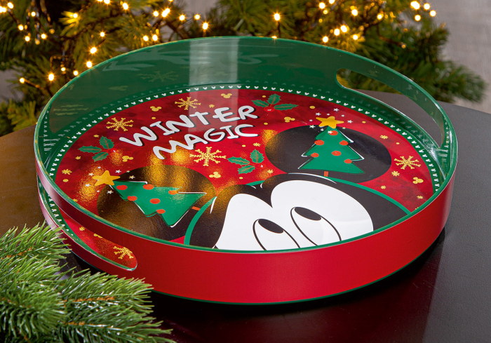 Disney, Tava, rotunda, „Mickey - Magia iernii”, Rasina, multicolora, PU 2, H 5 cm, A. 32 cm [1]