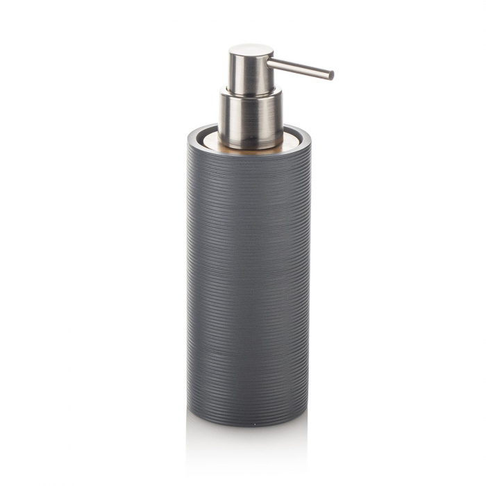 Dozator sapun FOX, Rasina Otel Bambus, Gri, 6.5×6.5×19.5 cm lotusland.ro imagine noua elgreco.ro