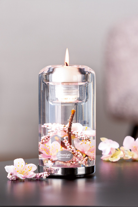 Dreamlight, Lumanare Tealight (LED), Candela Classic, Hanamy, Floare de cires, Sticla, trandafir, PU 4, H. 14,5 cm, D. 7,2 cm [4]