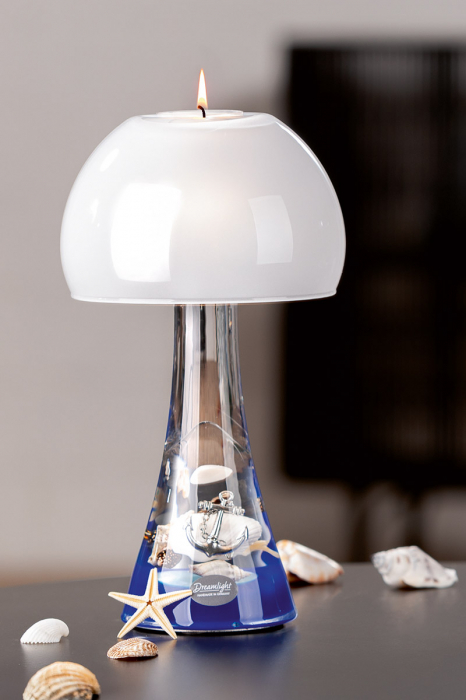 Dreamlight, Lumanare Tealight (LED), Lamp Salon, Ocean, Motiv Shell, Sticla, albastru, PU 2, H. 23 cm, D. 12,5 cm [3]