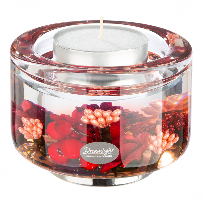 Dreamlight, Suport lumanare, Elora, Adele, Sticlă, roșu, PU 4, H. 8,5 cm, D. 11 cm [1]