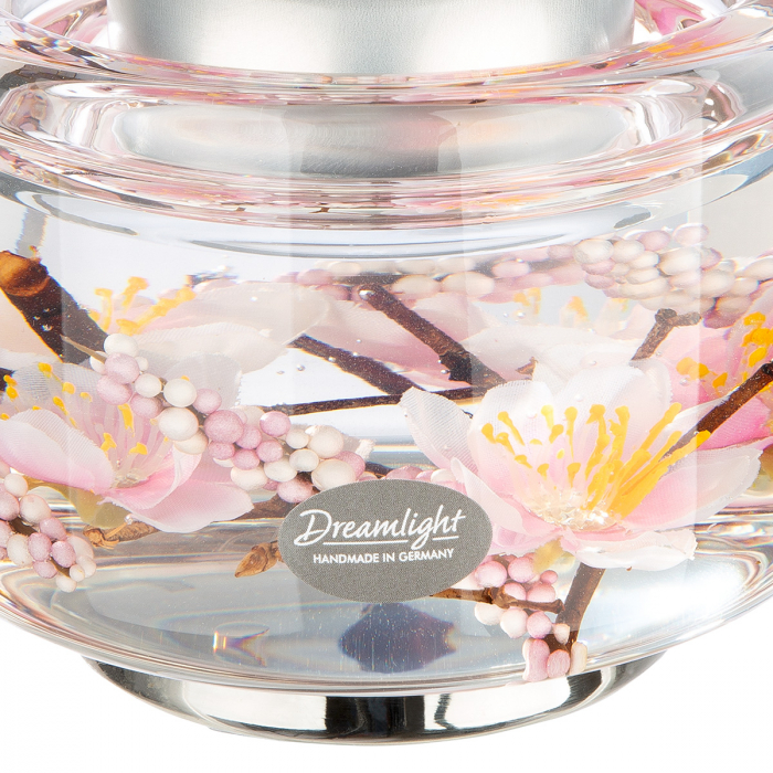 Dreamlight, Suport lumanare, Elora, Hanamy, Floare de cireș, Sticlă, trandafir, PU 4, H. 8,5 cm, D. 11 cm [2]