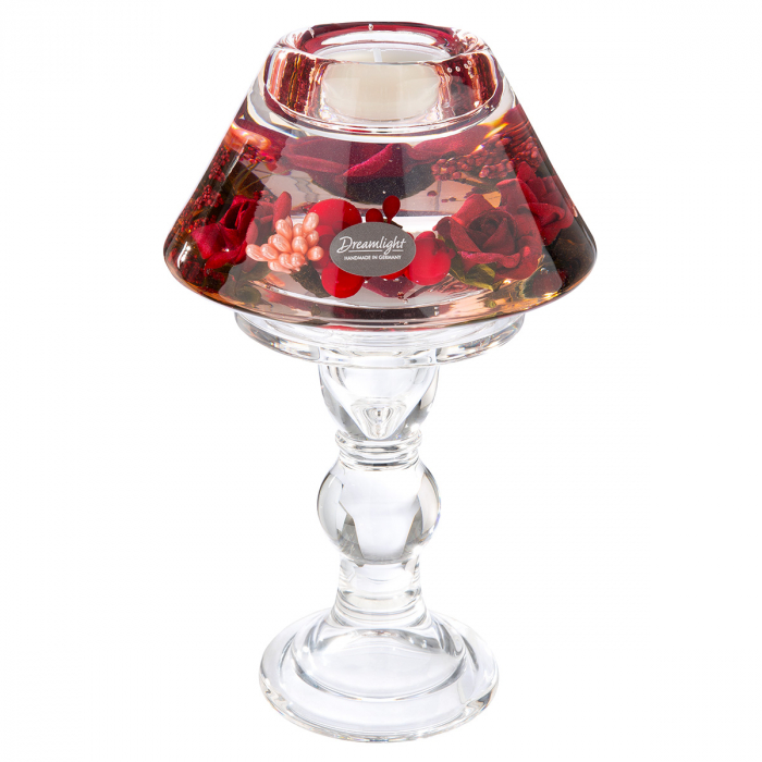 Dreamlight, Suport lumanare, Lampă Memphis, Adele, trandafir, Sticlă, roșu, PU 2, H. 20 cm, D. 12 cm [1]