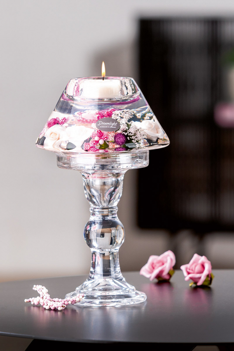 Dreamlight, Suport lumanare, Lampa Memphis, Little Rose, trandafir, Sticla, trandafir, PU 2, H. 20 cm, D. 12 cm [3]