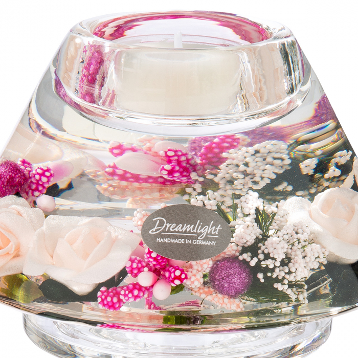 Dreamlight, Suport lumanare, Lampa Memphis, Little Rose, trandafir, Sticla, trandafir, PU 2, H. 20 cm, D. 12 cm [2]