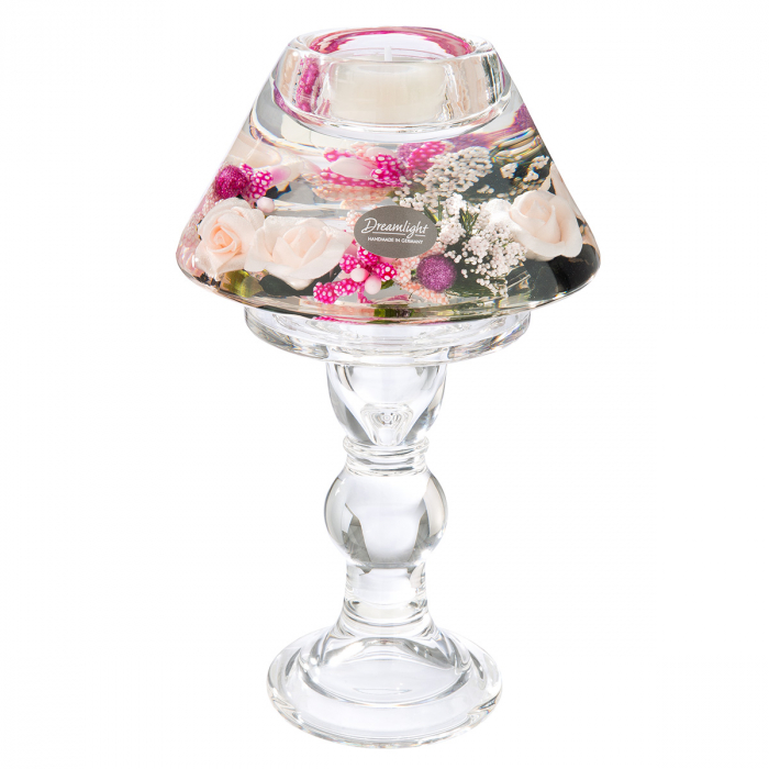 Dreamlight, Suport lumanare, Lampa Memphis, Little Rose, trandafir, Sticla, trandafir, PU 2, H. 20 cm, D. 12 cm [1]