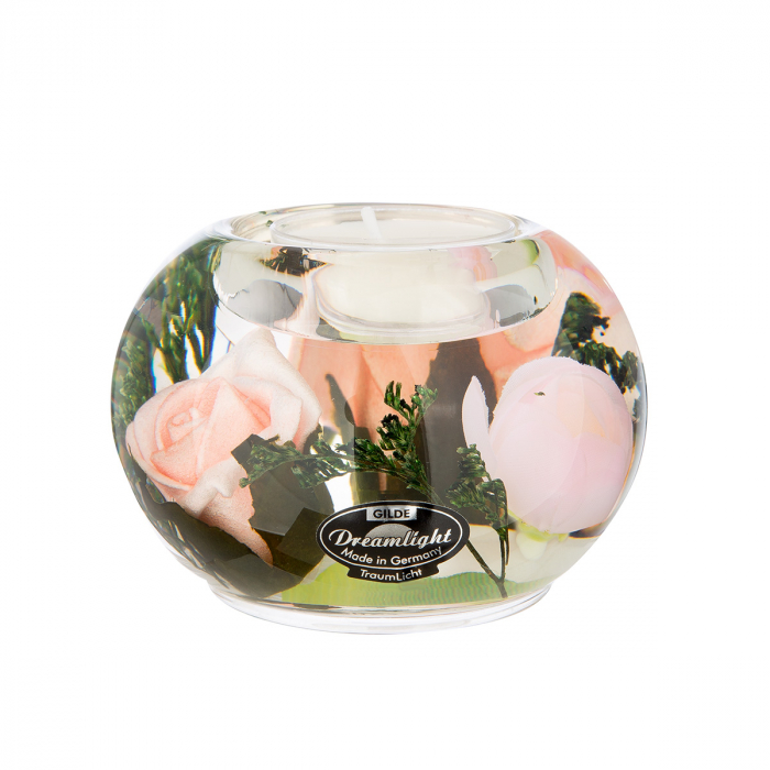 Dreamlight, Suport lumanare, Mercur Smart, Isabella, Sticlă, trandafir, PU 6, H. 6 cm, D. 8 cm [1]