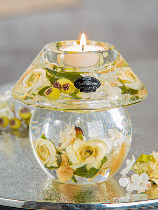 Dreamlight, Suport lumanare, Noblesse Smart, Green Valley, Sticla, ecru, PU 4, H. 11 cm, D. 11 cm [2]